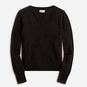 J Crew Women’s Shrunken V-neck Sweater, Black, Size Small, EUC